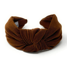 Load image into Gallery viewer, Fall Autumn Headband, Fall Knotted Headband, copper shimmer Knot Headband, Fall Hair Accessories, copper corduroy Headband, Best Seller, headbands for women, best selling items, knotted headband, hairbands for women, Fall Winter gifts, Solid color knot Headband, Solid color hair accessories, copper color knot headband, corduroy knotted headband, Fall Autumn headband, Birthday gifts, custom knot headband, Winter Autumn accessories, brown headband, coffee corduroy fabric headband, autumn knot headband
