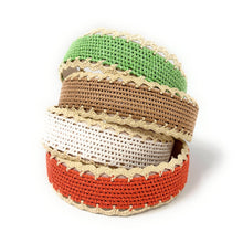Load image into Gallery viewer, Natural raffia knot headband handcrafted with woven straw for a lightweight coastal-inspired look.
