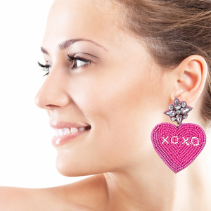 XOXO Heart Candy Beaded Earrings, Heart Candy Earrings Valentines Day Earrings, Valentines Beaded Earrings, sweethearts Conversation heart earrings, Valentines Heart earrings, Pink heart earrings, valentine’s day beaded earrings, Purple heart beaded earrings, valentines beaded earrings, Hearts earrings, Valentine’s day earrings, valentines day gifts, tween girls accessories, Valentine’s day accessories, Best friend gifts, Best selling items, boho earrings, custom earrings, unique earrings, unique gifts