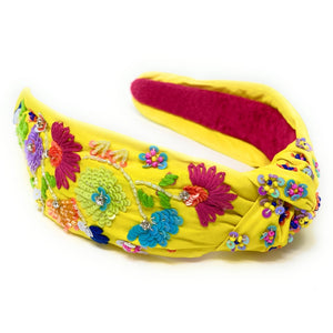 headband for women, yellow Knot headband, yellow floral headband, yellow flowers knotted headband, summer top knot headband, Summer top knotted headband, spring summer knotted headband, Summer hair band, beaded floral knot headband, yellow floral motif headband, statement headbands, top knotted headband, knotted headband, yellow color lover gifts, bird embellished headband, luxury headband, Birthday gifts, Summer Knot headband, Summer knot embellished headband, Mothers day gifts ideas, handmade gifts
