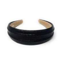 Load image into Gallery viewer, Elegant black leather headband with a smooth finish