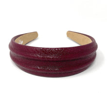 Load image into Gallery viewer, Stylish burgundy leather headband with a sleek design.