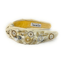 Load image into Gallery viewer, Floral embellished headband perfect for stylish outfits and special occasions.