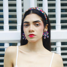 Load image into Gallery viewer, Close-up of a model showcasing colorful earrings and a headband
