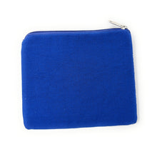 Load image into Gallery viewer, Blue pouch with a zipper on a white background