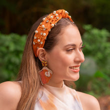 Load image into Gallery viewer, headbands for women, Wide headband, handmade headbands, top knotted headband, knotted headband, hair band for women, embellished headband, rhinestone headband, gemstone headband for women, luxury headband, jeweled headband for women, knotted jeweled headband, bling headband, embellished knot headband, luxury knot headband, pearly headbands, pearly rhinestone headband, fall hair accessories, fall headbands, winter headbands, velvet jeweled headband, embellished headband, best selling items