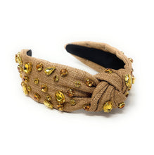 Load image into Gallery viewer, Elegant beaded headband with golden accents