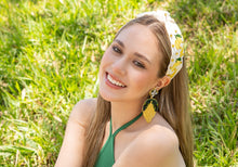 Load image into Gallery viewer, Chic lemon headband complemented by vibrant green attire.