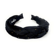 Load image into Gallery viewer, fashionable black hairband with a braided design