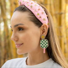 Load image into Gallery viewer, Trendy earrings featuring a pickleball paddle design