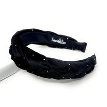 Load image into Gallery viewer, trendy black headband featuring a unique braided style