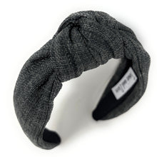 Load image into Gallery viewer, A stylish Dark gray knotted headband for women. 