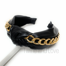 Load image into Gallery viewer, Chain Faux Leather Headband