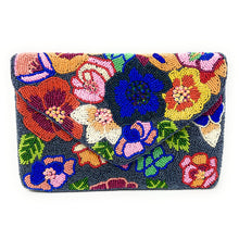 Load image into Gallery viewer, Floral beaded clutch purse, birthday gift for her, summer clutch, seed bead purse, spring beaded bag, tropical handbag, beaded bag, floral seed bead clutch, summer bag, birthday gift for her, clutch bag, seed bead purse, engagement gift, bridal gift to bride, bridal gift, floral purse, gifts to bride, gifts for bride, wedding gift, bride gifts, Summer beaded clutch purse, birthday gift for her, summer clutch, seed bead purse, beaded bag, summer bag, boho purse, blue beaded clutch purse, unique bags