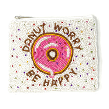 Load image into Gallery viewer, Donut Worry Be Happy Beaded Coin Purse