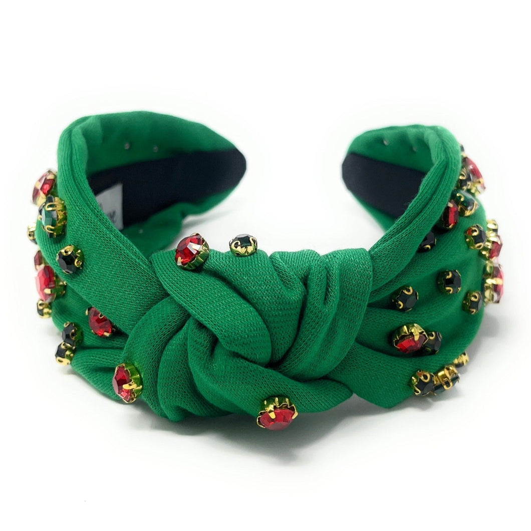 Christmas Jeweled Headband, Christmas Knotted Headband, Green Knotted Headband, Christmas Hair Accessories, Green Headband, Best Seller, headbands for women, best selling items, knotted headband, hairbands for women, Christmas gifts, Christmas knot Headband, Green hair accessories, Christmas headband, Green holiday headband, Statement headband, Green Headband gifts, embellished knot headband, jeweled knot headband, Green Jeweled headband, Green Embellished headband, Christmas embellished headband