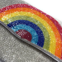 Load image into Gallery viewer, mrs clutch purse, gift for bride, beaded clutch purse, bridal purse clutch, rainbow bride clutch, rainbow bride bag, bachelorette beaded clutch, lgbt gift, bridal shower gift, crossbody purse, bride to be gift, bridesmaids gifts, bridal purse, engagement gift, party clutches, rainbow clutches, Gray pride gifts, best friend gifts, crossbody purse, rainbow crossbody purse, LGBTQ pride bag purse, LGBTQ gifts, Flag Pride bag, Pride purse, Rainbow Pride bag, rainbow party theme