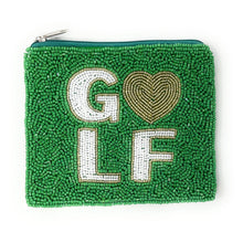 Load image into Gallery viewer, Coin Purse Pouch, Beaded Coin Purse, Cute Coin Purse, Beaded Purse, Summer Coin Purse, Best Friend Gift, Pouches, Boho bags, Wallets for her, beaded coin purse, boho purse, gifs for her, cute pouches, pouches for women, boho pouch, boho accessories, best friend gifts, coin purse, coin pouch, money coin pouch, friend gift, girlfriend gift, miscellaneous gifts, best seller, best selling items, bachelorette gifts, birthday gifts, preppy beaded wallet, Golf lover gifts, Golf Lover coin pouch, love Golf