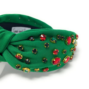 Christmas Jeweled Headband, Christmas Knotted Headband, Green Knotted Headband, Christmas Hair Accessories, Green Headband, Best Seller, headbands for women, best selling items, knotted headband, hairbands for women, Christmas gifts, Christmas knot Headband, Green hair accessories, Christmas headband, Green holiday headband, Statement headband, Green Headband gifts, embellished knot headband, jeweled knot headband, Green Jeweled headband, Green Embellished headband, Christmas embellished headband