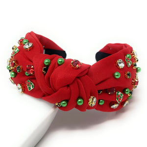 Christmas Jeweled Headband, Christmas Knotted Headband, Red Knotted Headband, Christmas Hair Accessories, Red Headband, Best Seller, headbands for women, best selling items, knotted headband, hairbands for women, Christmas gifts, Christmas knot Headband, Red hair accessories, Christmas headband, Red holiday headband, Statement headband, Red Headband gifts, embellished knot headband, jeweled knot headband, Red Jeweled headband, red Embellished headband, Christmas embellished headband