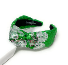 Load image into Gallery viewer, Shamrock Sequin Knot Headband