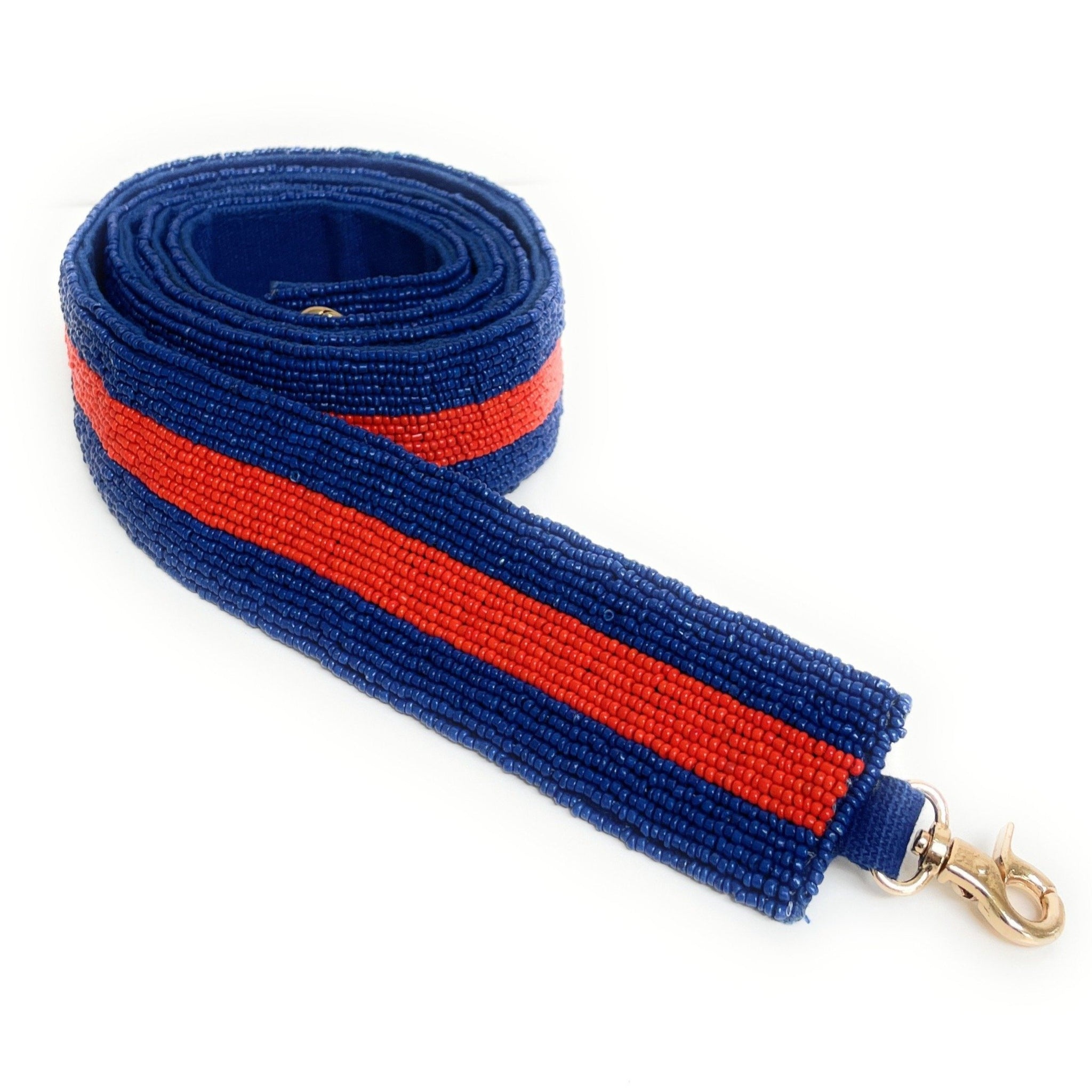 Beaded Purse Strap- Blue/Red
