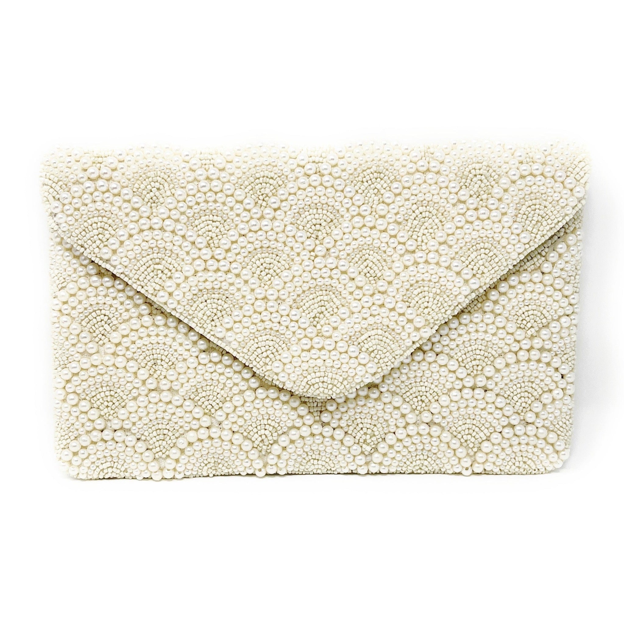 Elegant Ivory satin bag purse with pearls for your wedding – Bridal Spain