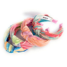 Load image into Gallery viewer, Spring Knot headband, Knot Headbands for women, Top Knot headband, Multicolor Headband, Easter Headband, Hair Accessories, Knotted Headband, headbands for women, hair accessories, top knot headband, knotted headband, chic headband, best selling items, spring headband, tie dye headband, easter headband, multicolor knot headband, preppy headband, best friend gift, easter gifts for her, easter hair accessories