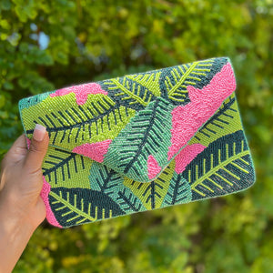 palm leaves beaded clutch purse, palm leaf beaded bag, birthday gift for her, summer clutch, seed bead purse, beaded bag, palm leaf handbang, beaded bag, seed bead clutch, summer bag, birthday gift for her, clutch bag, seed bead purse, engagement gift, bridal gift to bride, bridal gift, palm leaves purse, gifts to bride, gifts for bride, wedding gift, bride gifts,beaded clutch purse, birthday gift for her, summer clutch, seed bead purse, beaded bag, summer bag, boho purse