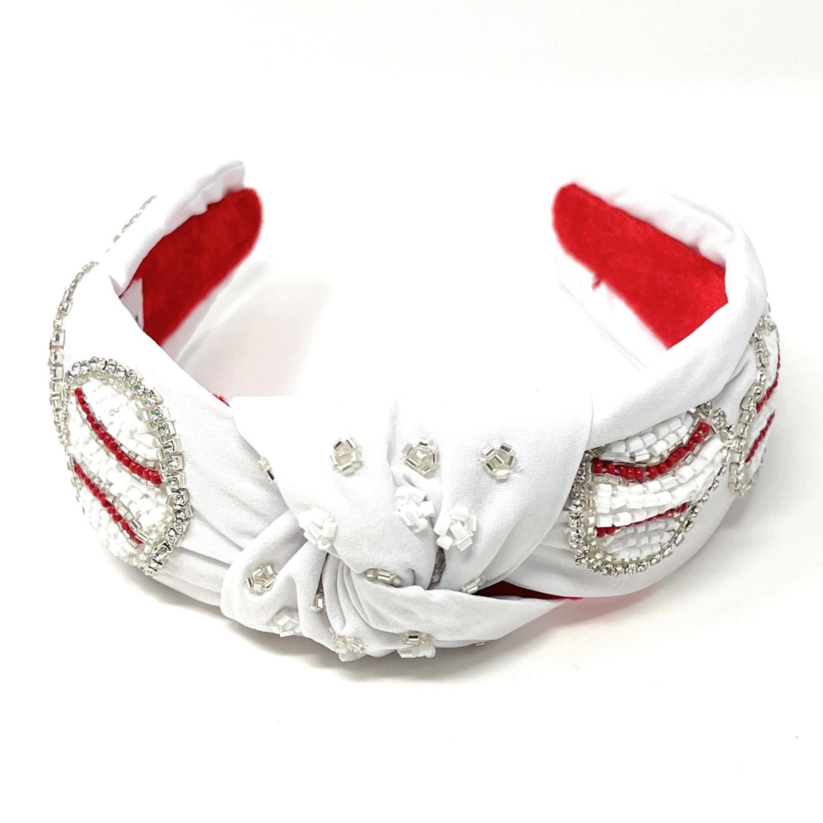 Baseball Knotted Headband, Embellished Headband, Beaded Headbands