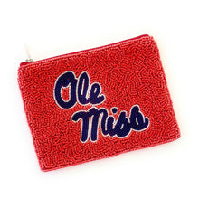 Load image into Gallery viewer, Beaded coin purse, beaded coin pouch, GameDay Purse, Beaded pouch, Coin purse, coin pouch, College GameDay pouch, college coin purse, college coin pouch, beaded purse, best friend gift, college coin bag, college gameday gift, war eagle pouch, hotty toddy coin pouch, florida gators college gifts, go gators fan, college gifts, college football coin purse, florida gators football, Ole Miss coin pouch, Ole Miss coin purse, ole miss beaded coin purse, ole miss beaded coin pouch, ole miss rebells coin purse