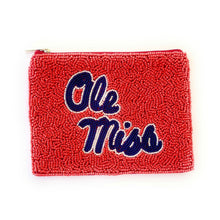 Load image into Gallery viewer, Beaded coin purse, beaded coin pouch, GameDay Purse, Beaded pouch, Coin purse, coin pouch, College GameDay pouch, college coin purse, college coin pouch, beaded purse, best friend gift, college coin bag, college gameday gift, war eagle pouch, hotty toddy coin pouch, florida gators college gifts, go gators fan, college gifts, college football coin purse, florida gators football, Ole Miss coin pouch, Ole Miss coin purse, ole miss beaded coin purse, ole miss beaded coin pouch, ole miss rebells coin purse