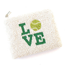 Load image into Gallery viewer, Coin Purse Pouch, Beaded Coin Purse, Cute Coin Purse, Beaded Purse, Summer Coin Purse, Best Friend Gift, Pouches, Boho bags, Wallets for her, beaded coin purse, boho purse, gifs for her, cute pouches, pouches for women, boho pouch, boho accessories, best friend gifts, coin purse, coin pouch, money coin pouch, friend gift, girlfriend gift, miscellaneous gifts, best seller, best selling items, bachelorette gifts, birthday gifts, preppy beaded wallet, Tennis lover gifts, TENNIS Lover coin pouch, love tennis