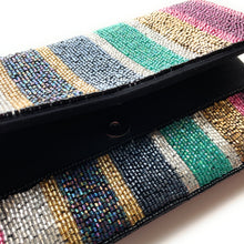 Load image into Gallery viewer, beaded clutch purse, beaded bag, birthday gift for her, summer clutch, seed bead purse, beaded bag, seed bead clutch, summer bag, clutch bag, engagement gift, bridal gift to bride, bridal gift, Fuchsia purse, gifts to bride, wedding gift, bride gifts, cross body purse, bride to be gift, engagement gift, bachelorette gifts, best friend gift, best selling item, party bag, summer purse, boho clutch, best friend gift, bridesmaid gift, Striped beaded bag, multicolor beaded purse, striped beaded clutch purse