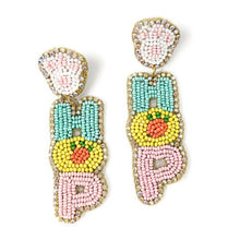 Load image into Gallery viewer, Easter Egg Beaded Earrings, Easter Egg Earrings, pastel Easter Egg Earrings, Egg Beaded Earrings, Seed Bead, Easter eggs earrings, Multicolor Egg earrings, Easter Peep beaded earrings, bunny beaded earrings, Easter rabbit beaded earrings, rabbit beaded earrings, Easter rabbit bead earrings, peeps bead earrings, Easter day gifts, Easter accessories, Easter jewelry accessories, Easter accessories, Easter Rabbit earrings, Easter gifts, best Selling items, Pearl Easter earrings, aretes de pascuas