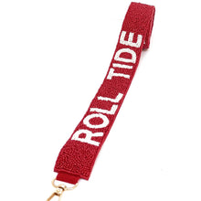Load image into Gallery viewer, Beaded Purse Strap, Crossbody Purse Strap, GameDay Purse Strap, Beaded Bag Strap, College GameDay Strap, Hotty Toddy, War Eagle, Go Gators team, beaded purse strap, beaded strap, guitar strap, beaded guitar strap, bag strap, best friend gift, crossbody strap, camera strap, handbag strap, college gameday gift, college team strap, college game strap, college gifts, college game day gifts, college football straps, Roll tide strap, roll tide beaded strap, tide football