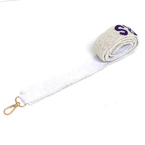 Beaded Purse Strap, Crossbody Purse Strap, GameDay Purse Strap, Beaded Bag Strap, College GameDay Strap, Hotty Toddy, War Eagle, Geaux tigers team, beaded purse strap, beaded strap, guitar strap, beaded guitar strap, bag strap, best friend gift, crossbody strap, camera strap, handbag strap, college gameday gift, college team strap, college game strap, college gifts, college game day gifts for her, college football straps, LSU college, Geaux tigahs 