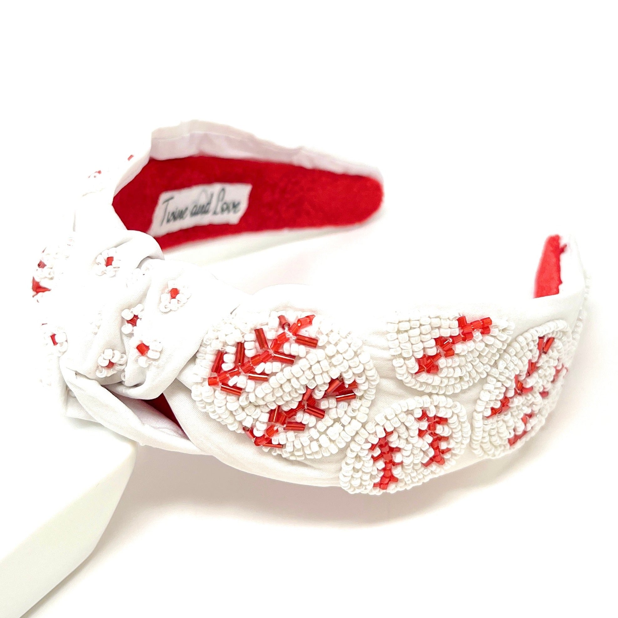 IVORY ST.LOUIS CARDINALS EMBELLISHED KNOTTED HEADBAND