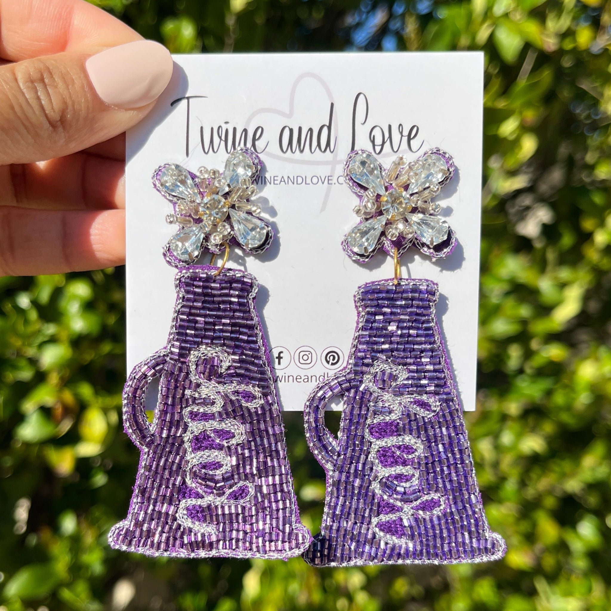 Twine and Love Valentine's Day Earrings, Beaded Earrings