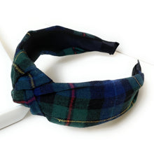 Load image into Gallery viewer, HOLIDAY Knotted Headband, Plaid Knot Headband, Plaid Print Headbands for Women, Tartan Plaid Knotted Headband, Holiday Hair Accessories,Christmas Headband, Holiday Headbands, Plaid Knot Headband, Plaid Print Headbands for Women and Girls, Buffalo Plaid Knotted Headband, headband for woman, fashion headbands, womens headband, headbands for women, stylish headbands, top knot headband, top knotted headband, knotted headband, red top knotted headband, best selling items, Holiday Lane Plaid headband