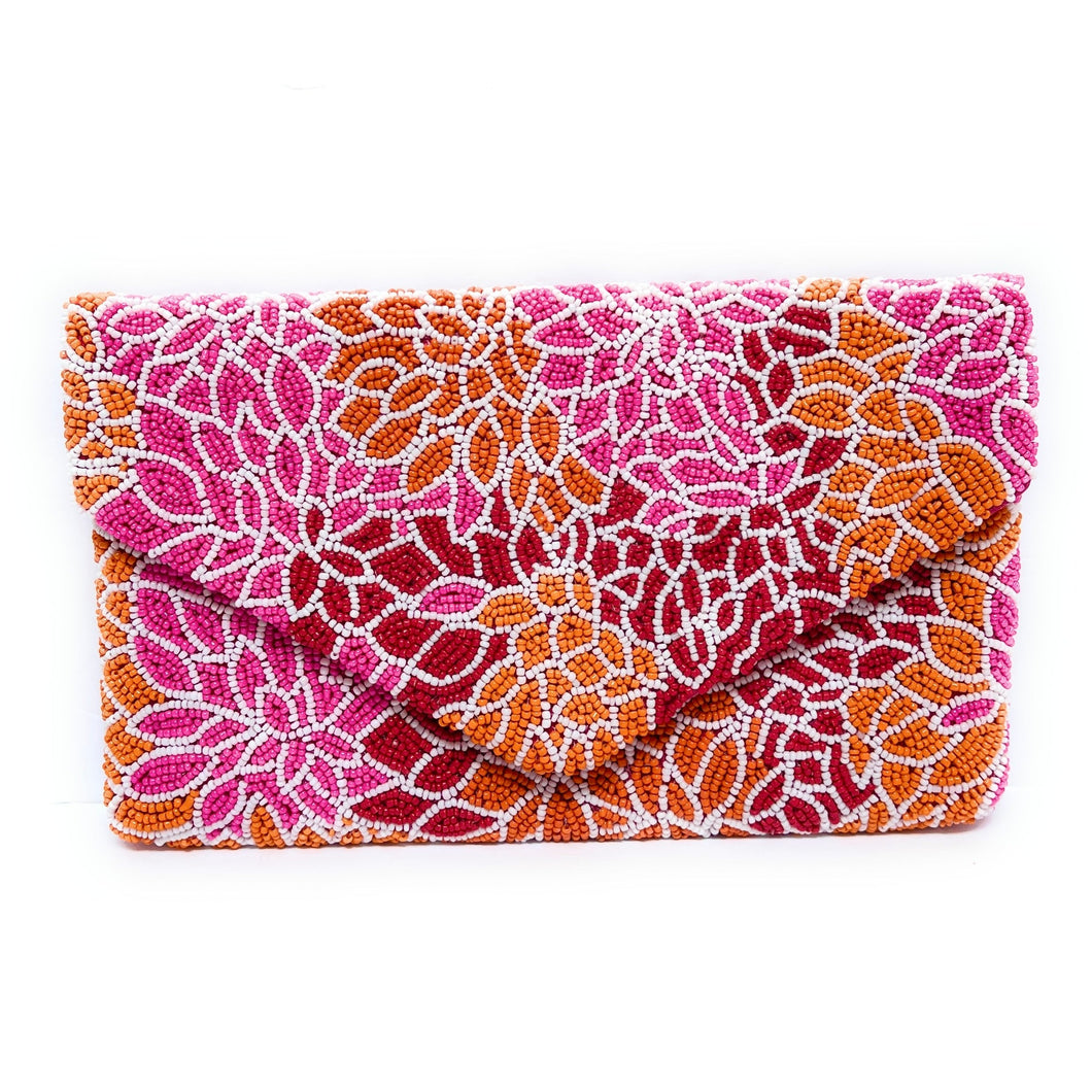 pink flowers beaded clutch purse, birthday gift for her, summer clutch, seed bead purse, beaded bag, tropical handbag, beaded bag, seed bead clutch, summer bag, birthday gift, clutch bag, best friend gifts, engagement gift, bridal gift to bride, bridal gift, floral beaded clutch, floral bead purse, wedding gift, bride gifts, beaded clutch purse, summer clutch, beaded bag, summer bag, boho purse, pink beaded clutch purse, pink orange purse, dahlia flowers purse, best selling items, best seller
