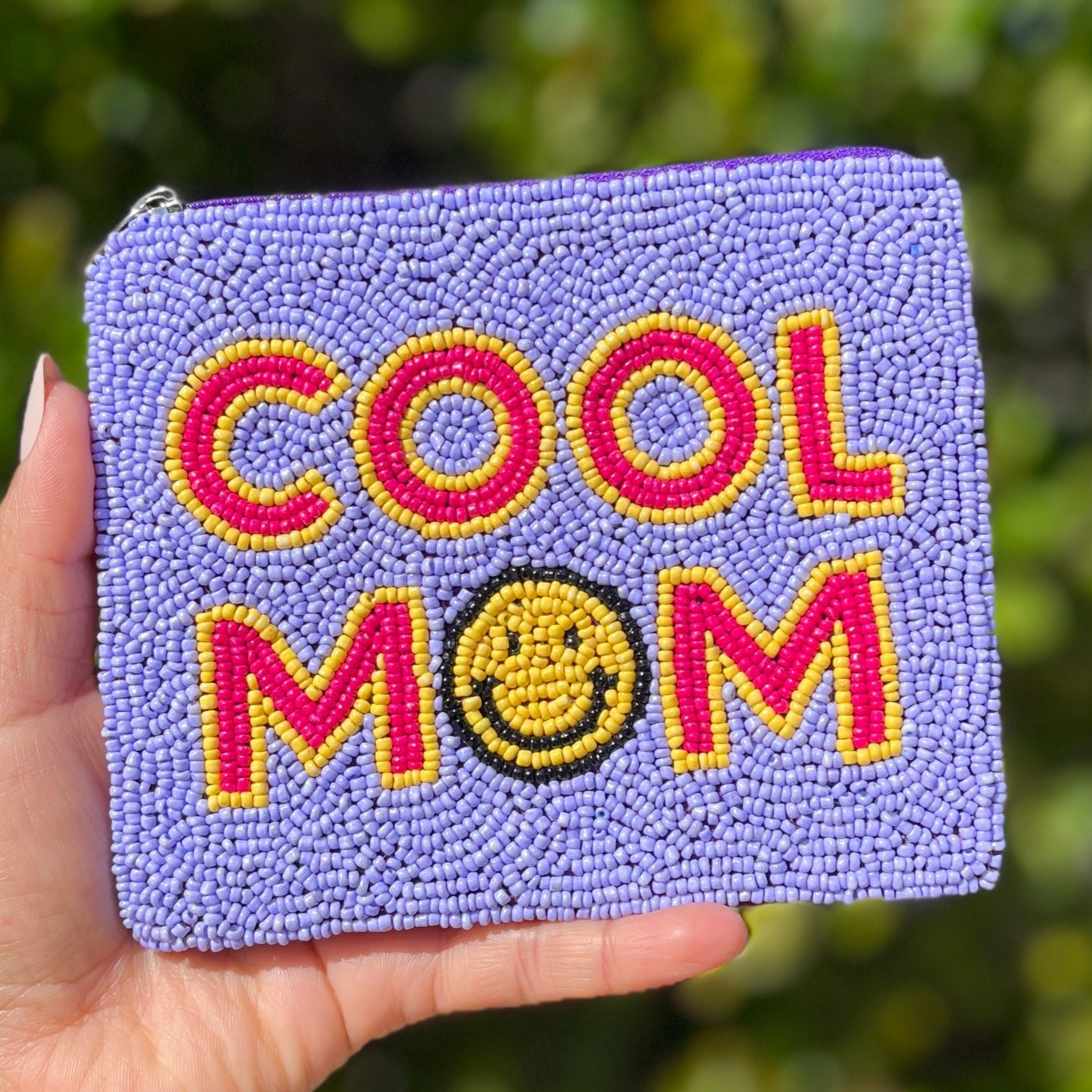 Cool Mom Beaded Coin Purse, Beaded Coin Pouch, Mother's Day Gifts