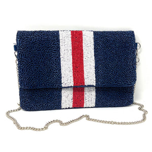 Beaded clutch purse, hotty toddy  beaded clutch, GameDay Purse, ole miss Beaded bag, Ole Miss purse, Game Day purse, Hotty Toddy game day college purse, purple orange beaded purse, best friend gift, college bag, college game day gift, Ol Miss gifts, dark blue beaded purse, college gifts, college football orange clutch, red white striped purse, blue red purse with white stripes, tailgating outfit, tailgating beaded clutch, Football beaded clutch, ole miss fans gifts