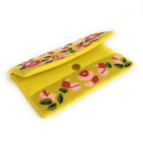 Load image into Gallery viewer, Yellow Blossom Beaded Clutch Purse