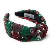 Load image into Gallery viewer, Christmas Headband, Holiday Headbands, Plaid Knot Headband, Plaid Print Headbands for Women and Girls, Buffalo Plaid Knotted Headband, headband for woman, fashion headbands, womens headband, headbands for women, stylish headbands, headband style, top knot headband, top knotted headband, knotted headband, oriental print headband, red top knotted headband, fall headbands, best selling items, buffalo plaid print headband, tartan plaid headband
