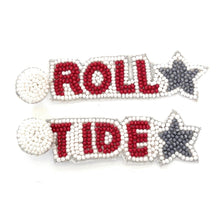Load image into Gallery viewer, Football Earrings, GameDay Earrings, College Football Earrings, Team Earrings, GameDay Outfit, Roll Tide earrings, earrings for women, summer earrings, game day earrings, Roll Tide earrings, team game, college team earrings, game day outfit, football earrings, college gifts, Alabama earrings, team earrings, college team gifts, Roll Tide college earrings, team beaded earrings, college earrings, gameday outfit, Roll Tide beaded earrings, Roll tide college gifts, Roll Tide beaded earrings for her