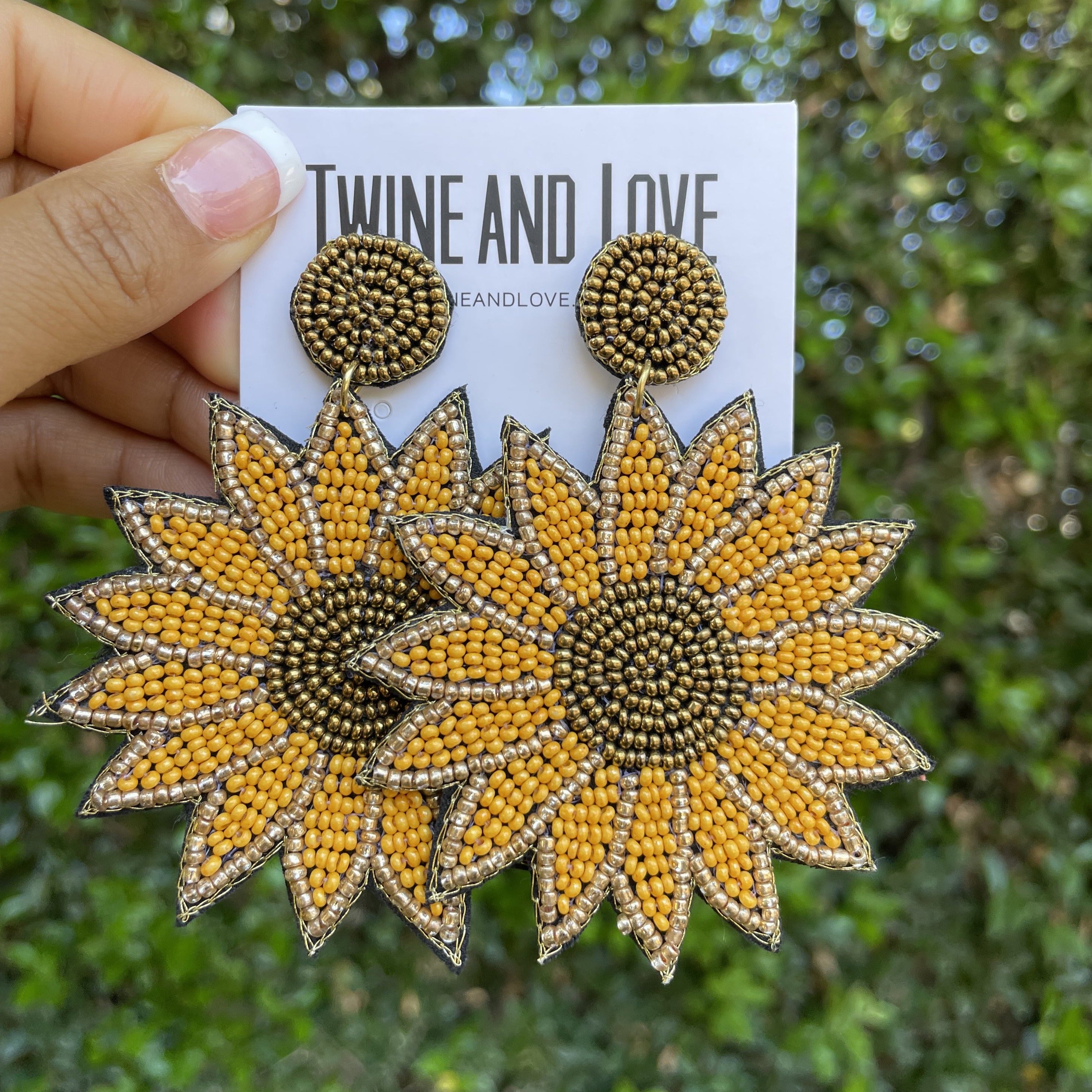 Sunflower Beaded Earrings Sunflower Beaded Earrings
