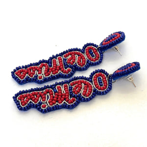 Football Earrings, GameDay Earrings, College Football Earrings, Team Earrings, GameDay Outfit, Ole Miss earrings, earrings for women, summer earrings, game day earrings, Ole Miss earrings, team game, college team earrings, game day outfit, football earrings, college gifts, Ole miss rebels earrings, team earrings, college team gifts, Rebels earrings, team beaded earrings, college earrings, gameday outfit, Ole Miss beaded earrings, Ole miss Rebels college gifts, Rebels beaded earrings