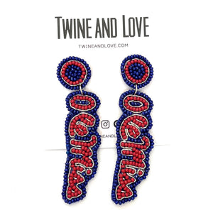 Football Earrings, GameDay Earrings, College Football Earrings, Team Earrings, GameDay Outfit, Ole Miss earrings, earrings for women, summer earrings, game day earrings, Ole Miss earrings, team game, college team earrings, game day outfit, football earrings, college gifts, Ole miss rebels earrings, team earrings, college team gifts, Rebels earrings, team beaded earrings, college earrings, gameday outfit, Ole Miss beaded earrings, Ole miss Rebels college gifts, Rebels beaded earrings