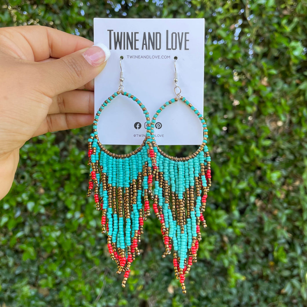 Beaded Earrings, Handcrafted Earrings, Boho Earrings, Summer Beaded Earrings, Long Bead Earrings, Bohemian Beaded Earrings, Best Friend Gift, beaded earrings, beaded earrings gift, birthday gift for her, handmade earrings, earrings for women, statement earrings, boho earrings, boho beaded earrings, bohemian earrings, best friend gift, artisan earrings, best selling items